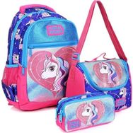 Coral High 23492 Mor Unicorn Desenli 3' Lü Okul Çantası Seti