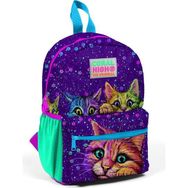 Coral High 23532 Minik Yuva Mor Pembe Kedi Desenli Iki Bölmeli Sırt Çantası