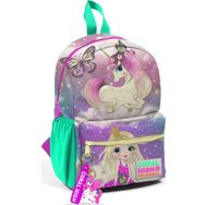Coral High 23533 Minik Yuva Pembe Su Yeşili Unicornlu Kız Desenli Iki Bölmeli Sırt Çantası
