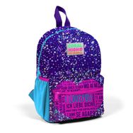 Coral High 23540 Minik Yuva Mor Mavi Pembe Kalp Desenli Iki Bölmeli Sırt Çantası