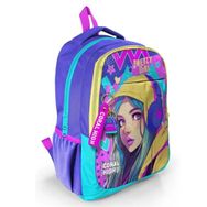 Coral High 23661 Kids Lavanta Turkuaz Kulaklı Kız Desenli Üç Bölmeli Okul Sırt Çantası