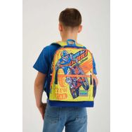 Coral High 23742 Kids Fosforlu Sarı Saks Motorsiklet Desenli Dört Bölmeli Okul Sırt Çantası