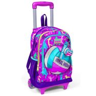 Coral High 23961 Kids Pembe Mor Voleybol Desenli Üç Bölmeli Çekçekli Okul Sırt Çantası