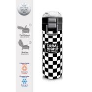 Coral High 500 ml 31877 Kids Siyah Beyaz Dama Desenli Pipetli Çelik Termos