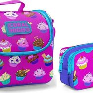 Coral High Beslenme Çantası Ve Kalemlik Takım - Pembe - Cupcake - Kız Çocuk Kalemlik