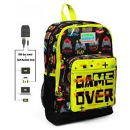 Coral High Erkek Çocuk Usb ve Aux Soketli Game Over Baskılı İlkokul ve Günlük Sırt Çantası