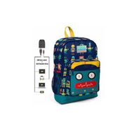 Coral High Kids Dört Gözlü- Robot Baskılı Usb+aux Soketli Erkek Çocuk İlkokul Çantası