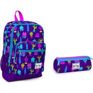 Coral High Kids Kaktüs Desenli Okul Çantası + Mor Kalemlik