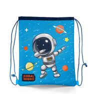 Coral High Kids Lacivert Mavi Astronot Desenli Ipli Büzgülü Sırt Çantası 22690 Okul Çantası