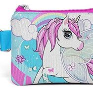 Coral High Kids Mavi Neon Pembe Unicorn Desenli Bozuk Para Çantası