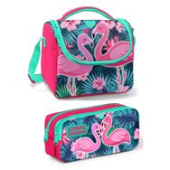 Coral High Mercan Yeşil Flamingo Kız Çocuk Seti Beslenme Çantası