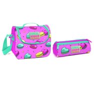 Coral High Pembe Kurabiyeler Kız Çocuk Beslenme ve Kalemlik Seti Beslenme Çantası