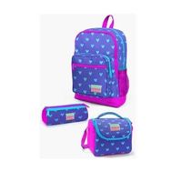Coral High SET0123706 Kids Lavanta Pembe Kalp Desenli 3’lü Okul Çanta Seti