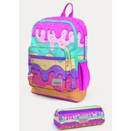 Coral High SET0223731 Kids Pembe Rengarenk Dondurma Desenli 2'li Okul Çanta Seti