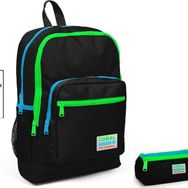 Coral High Siyah İlkokul Sırt Çantası ve Kalemlik Seti - Erkek Çocuk - Usb Soketli Okul Çantası