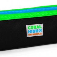 Coral High Siyah-Yeşil Üç Bölmeli Erkek Çocuk Kalem Çantası