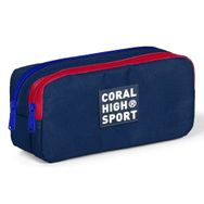 Coral High Sport İki Gözlü Lacivert Kırmızı Kalem Çantası