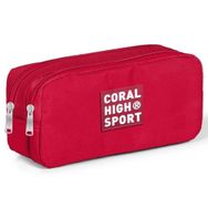 Coral High Sport Kırmızı Kalem Çantası - İki Gözlü Kalemlik