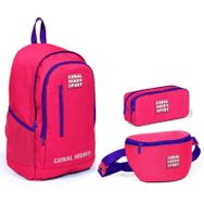 Coral High Sport Neon Mercan Ortaokul Lise Sırt Çanta Seti Okul Çantası