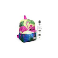 Coral High Usb Aux Soketli Flamingo Aşkı Üç Gözlü Okul ve Günlük Sırt Çantası