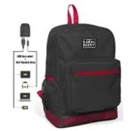Coral High Usb ve Aux Soketli Logo Nakışlı Gri Ortaokul Lise ve Günlük Sırt Çantası