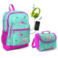 Coral High Yeşil Flamingo Okul Çantası ve Beslenme Çantası Seti
