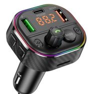 Cosmostech Car T86M Araç Fm Transmitter 5.0 Bluetooth Araç Kiti Hızlı 20W Şarj QC3.0 Çift USB Mp3 Sd Kart Çakmaklık Girişli Oto Müzik Çalar
