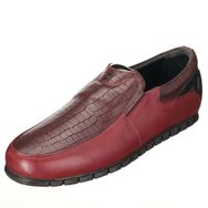 Costo Shoes B1441 Bordo Dana Derisi Rahat Geniş Kalıp Kauçuk Taban 4 Mevsim Üst Kalite Büyük Numara Gündelik Erkek Ayakkabısı