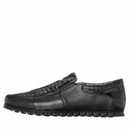 Costo Shoes B1441 Siyah Dana Derisi Rahat Geniş Kalıp Kauçuk Taban 4 Mevsim Üst Kalite Büyük Numara Gündelik Erkek Ayakkabısı