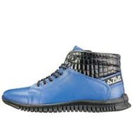 Costo Shoes BRK4414 Saks Mavisi Büyük Numara Dana Derisi Rahat Geniş Kalıp Erkek Spor Ayakkabı