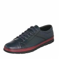 Costo Shoes EU1840 Lacivert-Bordo Deri 4 Mevsim Büyük Numara Erkek Ayakkabısı
