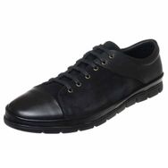 Costo Shoes EU1840 Siyah Nubuklıu 4 Mevsim Büyük Numara Üst Kalite Erkek Ayakkabısı