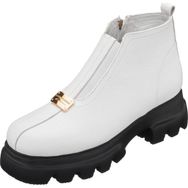 Costo Shoes GS1313 Beyaz Rahat Şık Hafif Eva Taban Extra Geniş Rahat Kalıp Dana Derisi Kadın Bot