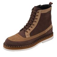 Costo Shoes İriadam ZM402 Kahve Deri Kum Nubuk Rahat Geniş Kalıp Hafif Eva Taban Premium Serisi Erkek Bot