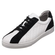 Costo Shoes Kaan-01 Beyaz Deri Siyah Süet Büyük Numara Erkek Spor Ayakkabı