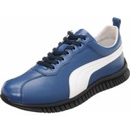 Costo Shoes PM7886 Sax Mavi Rahat Geniş Kalıp Saf Kauçuk Taban Yeni Sezon Deri Büyük Numara Erkek Spor Ayakkabı