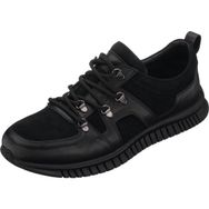 Costo Shoes YKP04 Siyah Deri ve Siyah Süet İle Garnili Olarak Rahat Geniş Kalıp Kauçuk Taban Erkek Ayakkabı