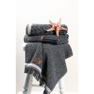Cotton Box 50x90 3'lü Denim Antrasit Jakarlı Havlu Seti