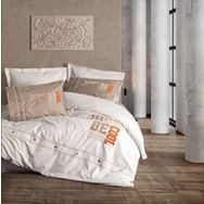 Cotton Box Cool Mood Nakışlı Ranforce Tek Kişilik Kahve Nevresim Takımı