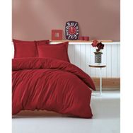 Cotton Box Elegant Saten Stripe Bordo Çift Kişilik Nevresim Takımı