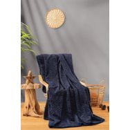 Cotton Box Embos Lacivert Çift Kişilik Battaniye
