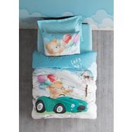 Cotton Box Junior Ranforce Tek Kisilik Nevresim Takimi Lastikli Carsafli Buddy Mavi