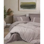 Cotton Box Linje Kahve Ribbed Çift Kişilik 200x220 cm Nevresim Takımı
