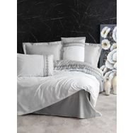 Cotton Box Nakışlı Saten Çift Kişilik Fedor Gri Nevresim Takımı