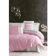 Cotton Box Nakışlı Saten Çift Kişilik Niobe Pembe Nevresim Takımı