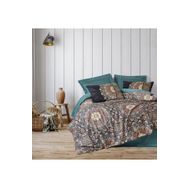Cotton Box Ornate Petrol Çift Kişilik Saten Nevresim Takımı