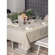 Cotton Box Pera Keten Toprak 175x240 cm Masa Örtüsü Takımı