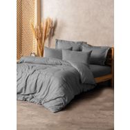 Cotton Box Plaid Ranforce Tek Kişilik Gri Nevresim Takımı