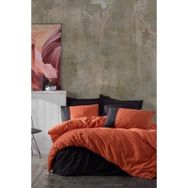 Cotton Box Plain Kiremit Siyah Çift Kişilik Nevresim Takımı