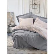 Cotton Box Sheen Gri Brode Nakışlı Çift Kişilik Saten Nevresim Takımı